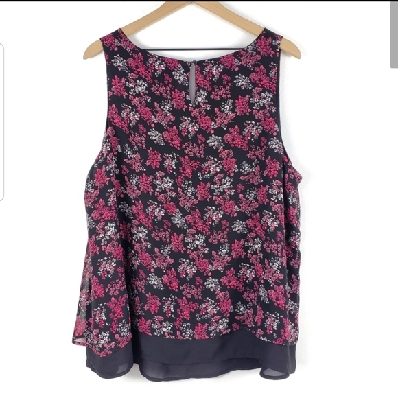 ⬇️Torrid Floral Print Chiffon Layered Tank Top - Picture 4 of 7